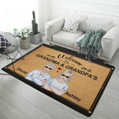 Welcome To Grandparents Family Mat Home Decor Gift Personalized Doormat