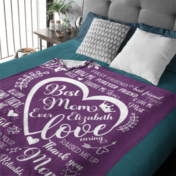 Best Mom Ever Throw Blanket Couverture personnalisée - Cadeau de la fête des mères pour maman 