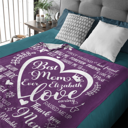 Best Mom Ever Throw Blanket Couverture personnalisée - Cadeau de la fête des mères pour maman 