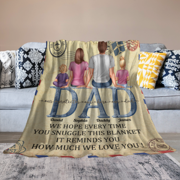 Papa - Cette couverture rappelle combien nous t'aimons - Couverture personnalisée - Anniversaire, cadeau de fête des pères pour papa, père, grand-père, mari 