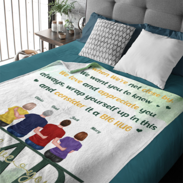 Wrap Yourself Up In This And Consider It A Big Hug - Personalized Blanket - Birthday, Father's Day Gift For Father, Daddy, Dad, Grandpa