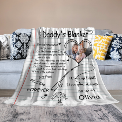 Personalized Handwriting Love Letter Fishing Blanket For Dad From Daughter