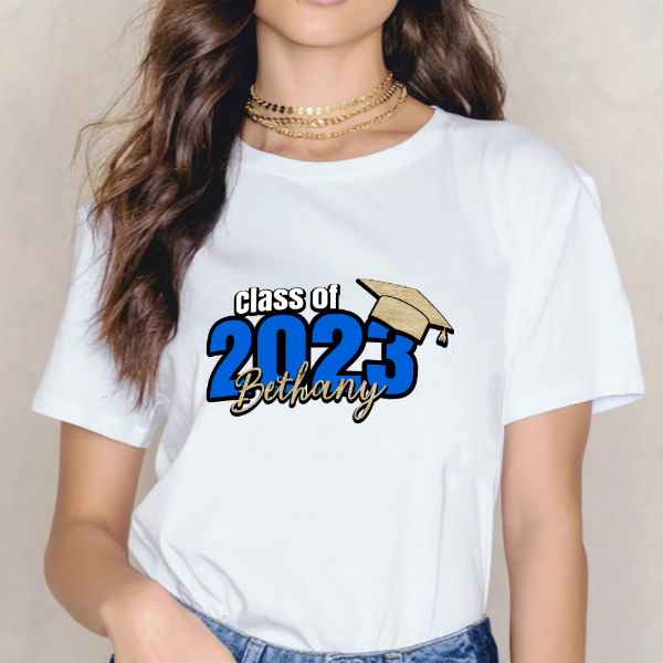 Class of 2023 Graduation Custom Name T-Shirt - Graduation Memorial Gift