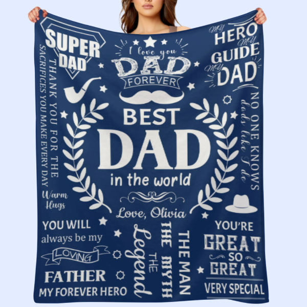 Best Dad in the World Blankets For Daddy Gifts