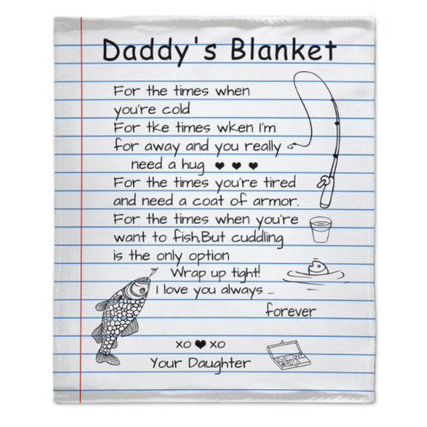 Personalized Fishing Blanket For Dad From Daughter