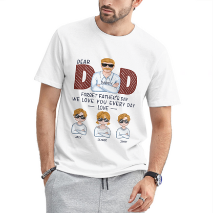 Papa, nous t'aimons tous les jours - T-shirt unisexe personnalisé personnalisé pour la famille - Fête des pères, cadeau d'anniversaire pour papa