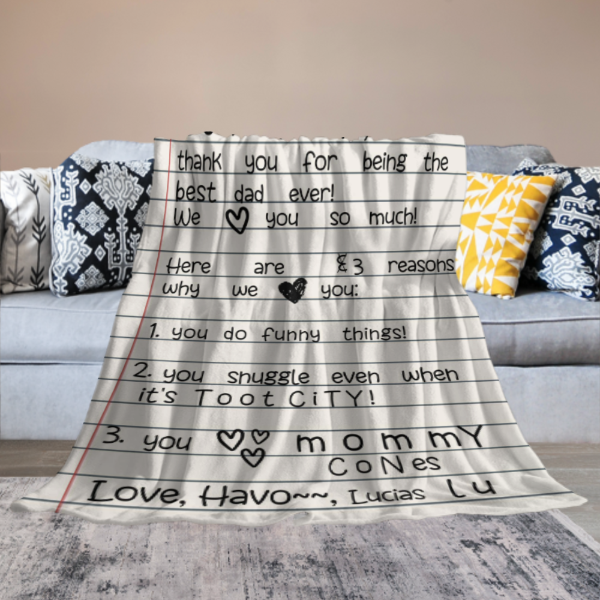 Personalized Writing Blanket for Dad