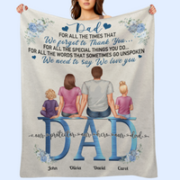 Dad - We Love You - Personalized Blanket - Birthday, Father's Day Gift For Dad, Father, Grandpa, Husband