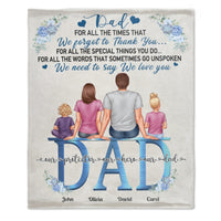 Dad - We Love You - Personalized Blanket - Birthday, Father's Day Gift For Dad, Father, Grandpa, Husband