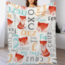 Personalized Fox Animal Baby Name Blanket