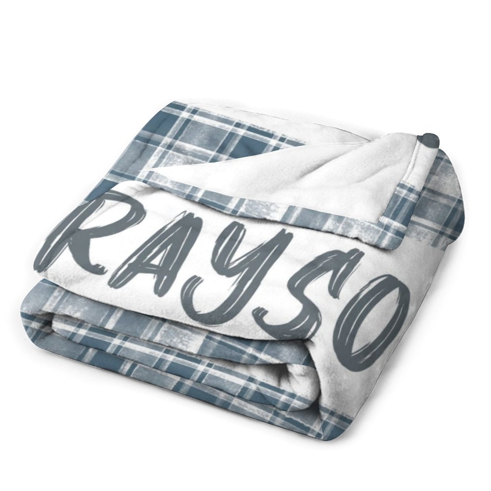 Personalized Plaid Baby Neutral Name Blanket