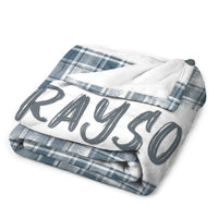 Personalized Plaid Baby Neutral Name Blanket