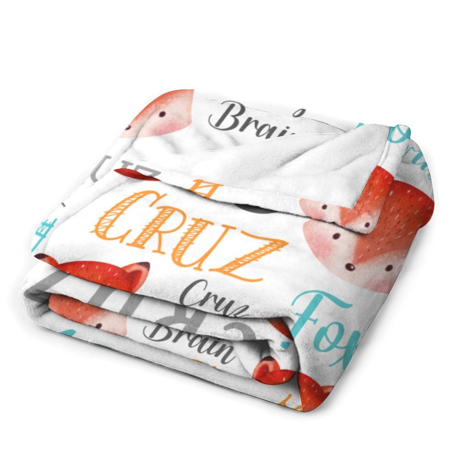 Personalized Fox Animal Baby Name Blanket