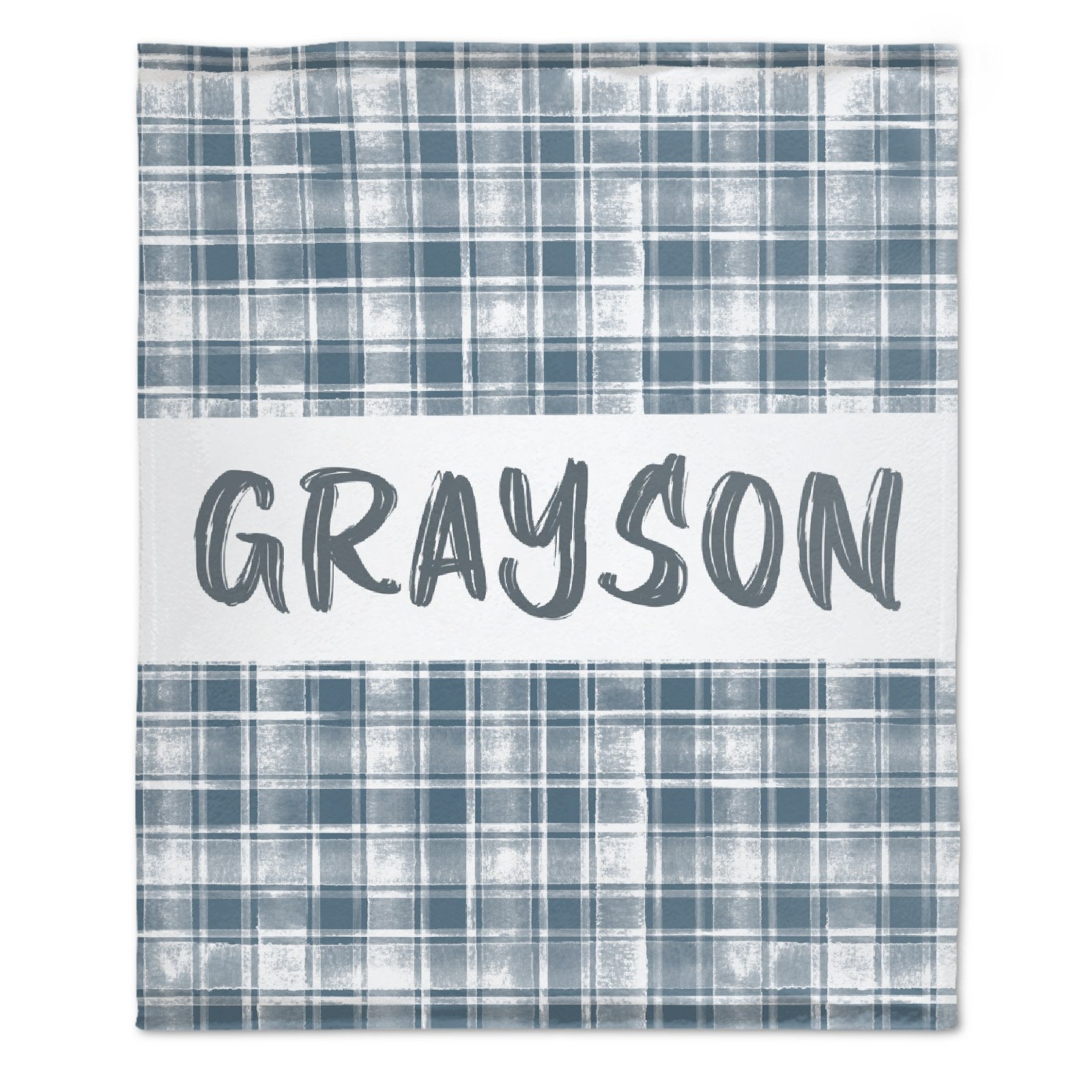 Personalized Plaid Baby Neutral Name Blanket