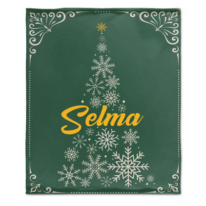 Free Shipping✈️Personalized Custom Christmas Tree Shape Name Blanket