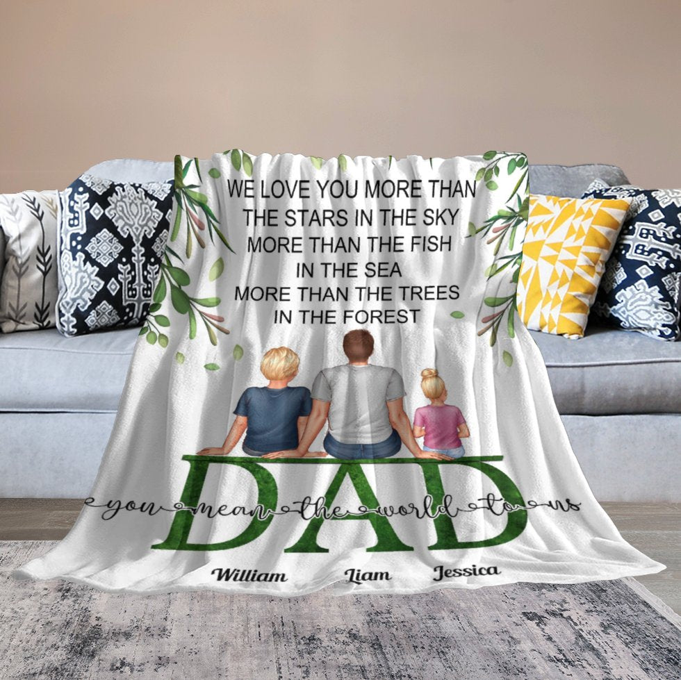 Papa, nous t'aimons plus que l'étoile dans le ciel - Couverture personnalisée - Anniversaire, cadeau de fête des pères pour père, papa, papa 