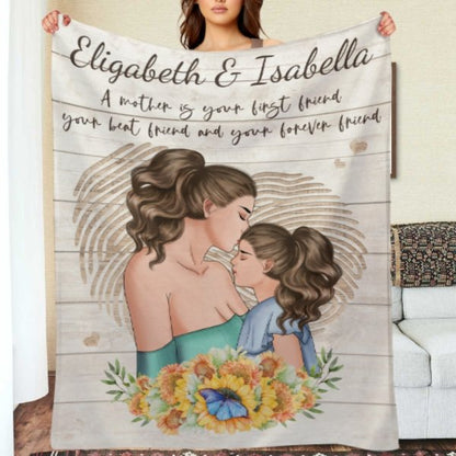 A Mother Is Your Forever Friend - Mom To Daughter, Personalized Blanket - Lovscape