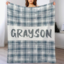 Personalized Plaid Baby Neutral Name Blanket