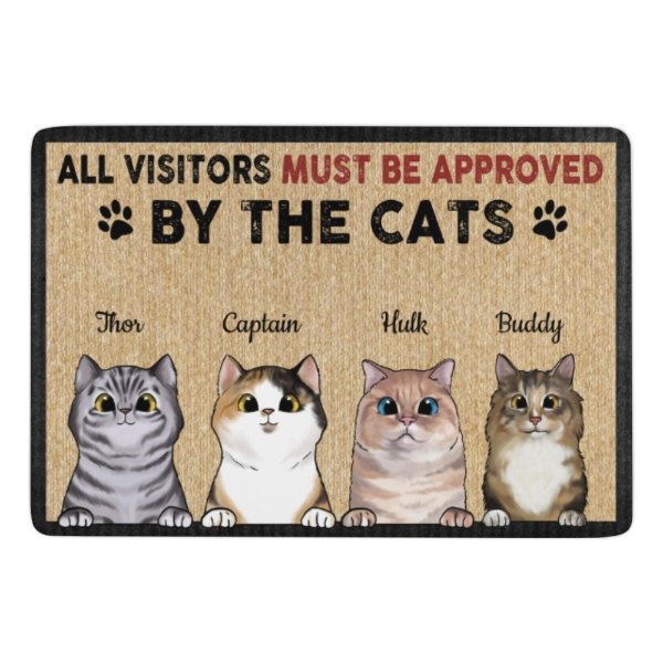 Tous les visiteurs doivent être approuvés par The Cool Cats - Tapis décoratif personnalisé amusant