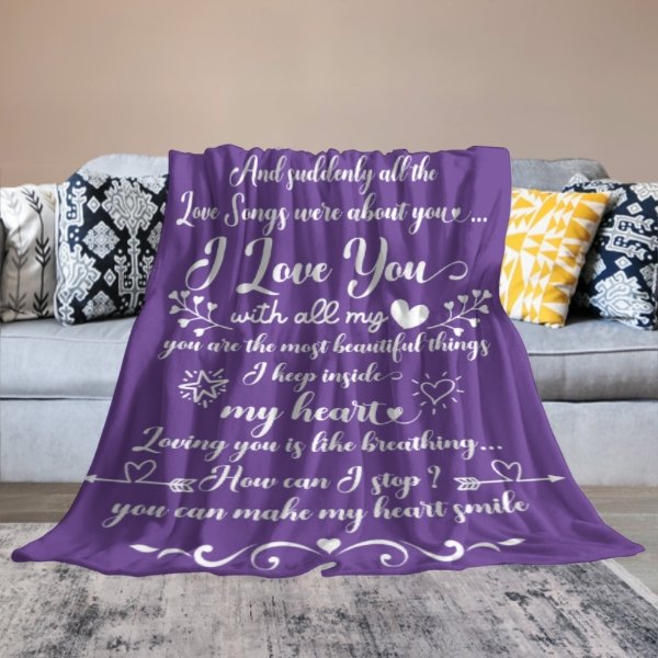 And Suddenly All The Love Songs Were About You - Couple Blanket - New Arrival, Christmas Gift For Husband Wife, Anniversary - Lovscape