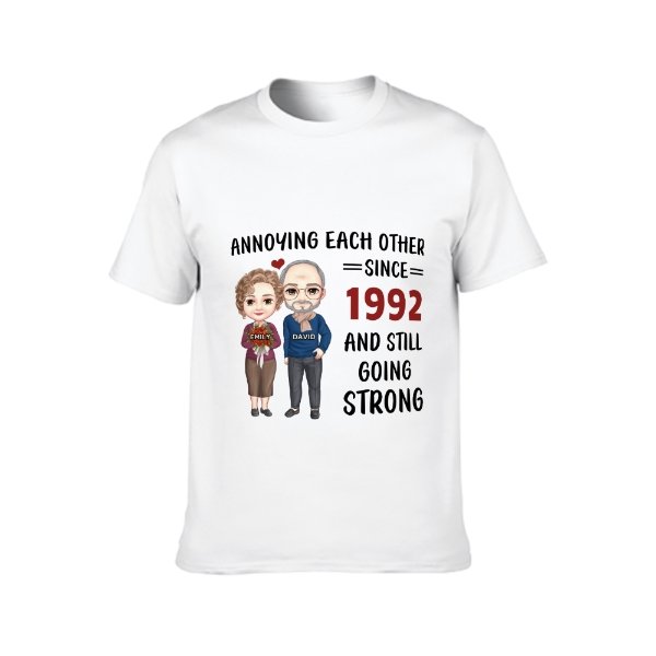 Annoying Each Other, Still Going Strong - Personalized Unisex T-shirt, Hoodie, Sweatshirt - Gift For Couple, Husband Wife, Anniversary, Engagement, Wedding, Marriage Gift - lovscape