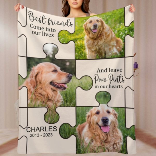 Best Friends Come Into Our Lives - Upload Image - Personalized Blanket - Lovscape