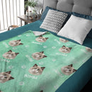 Colorful Paw Prints - Personalized Custom Blanket - Upload Image, Gift For Pet Lovers, Christmas Gift - Lovscape