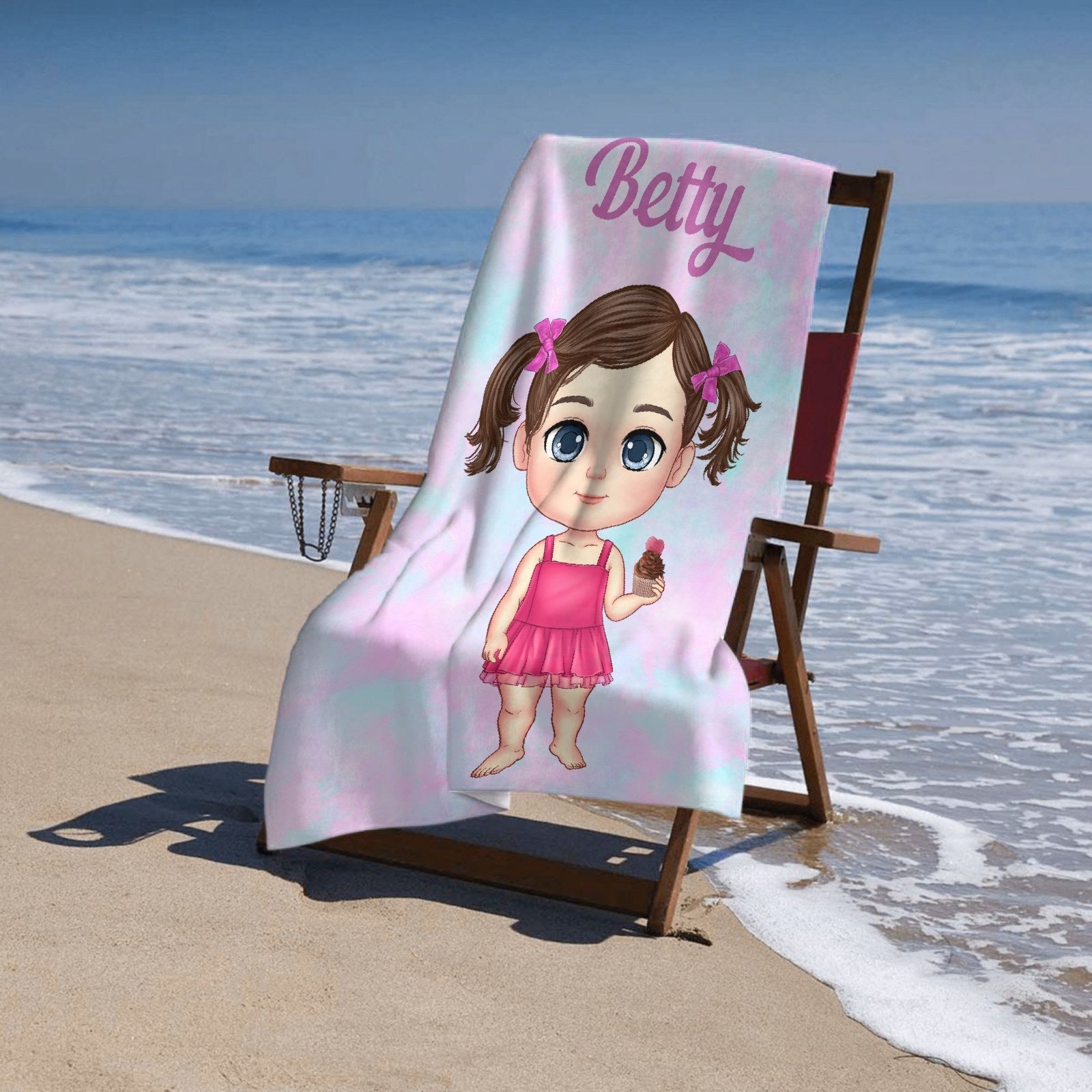 Coloré Tie Dye - Serviette de plage personnalisée personnalisée - Cadeau pour la famille, cadeau pour les enfants, cadeau de Noël