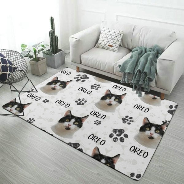 Colorful Upload Pet Image - Cadeau pour les amoureux des chats - Tapis décoratif