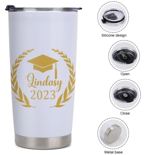 Congrats to the Graduate Custom Name Tumblers - Class of 2023 - Graduation Memorial Gift - Lovscape