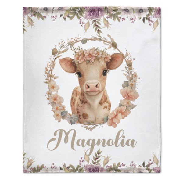 Cow Personalized Blanket - Gift for Baby - Lovscape