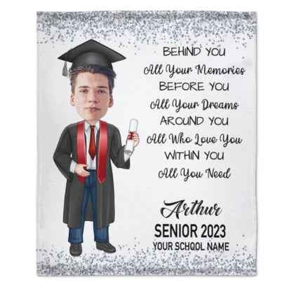 Custom Face Photo Graduation Gift Personalized Graduation Senior Blanket - Lovscape