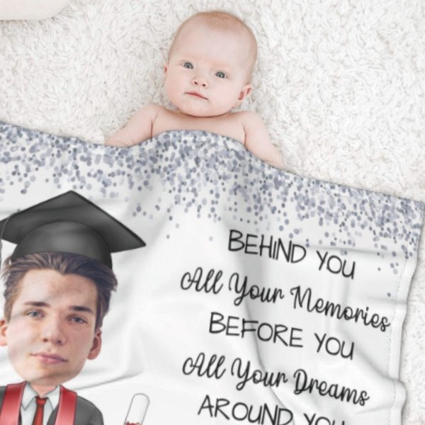 Custom Face Photo Graduation Gift Personalized Graduation Senior Blanket - Lovscape