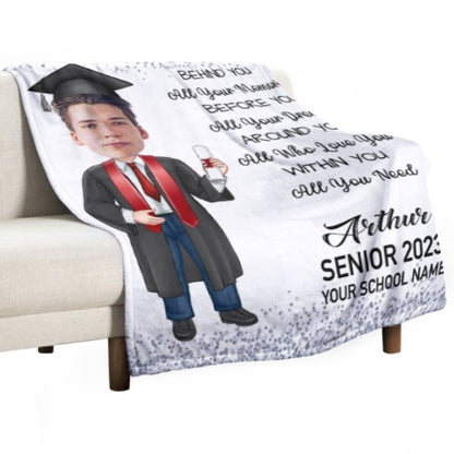 Custom Face Photo Graduation Gift Personalized Graduation Senior Blanket - Lovscape