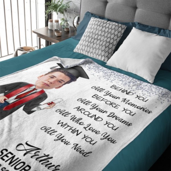 Custom Face Photo Graduation Gift Personalized Graduation Senior Blanket - Lovscape