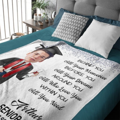 Custom Face Photo Graduation Gift Personalized Graduation Senior Blanket - Lovscape