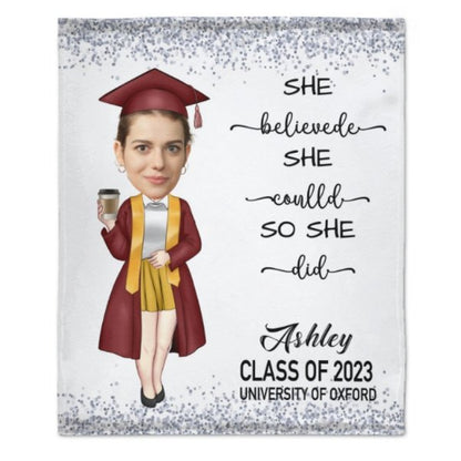 Custom Face Photo Graduation Gift Personalized Graduation Senior Blanket - Lovscape