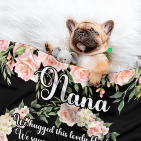 Custom Kids Name Floral Blanket - Gifts for Nana on Mother's Day - Lovscape