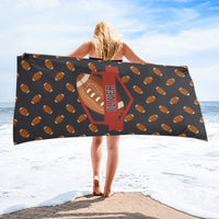 Custom Name Sporty Fun Beach Towel - Gift for Sports Lover - Lovscape