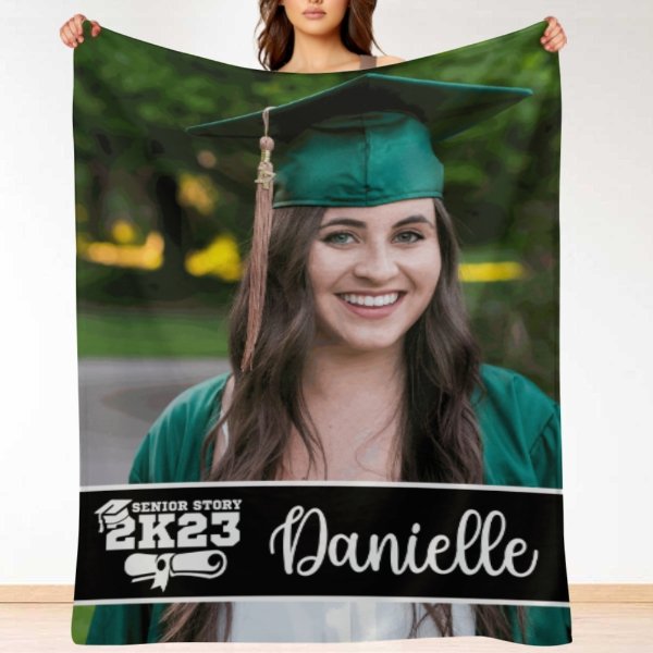 Custom Photo Graduation Blanket Senior 2023 Gift - Lovscape