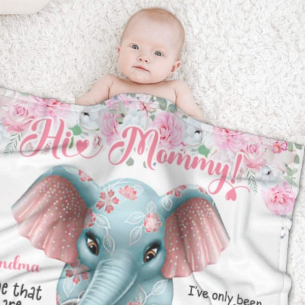 Cute Elephant Custom Blanket-Gift for Mom - Lovscape