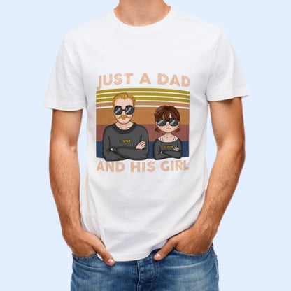 Daddy And Daughter - Personalized Shirt - Father's Day Gift For Dad - Man And Woman Illustration - lovscape