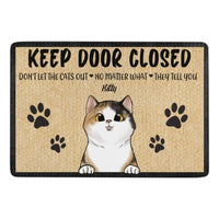 Don't Let The Cats Out - Funny Personalized Cat Decorative Mat, Doormat - Lovscape