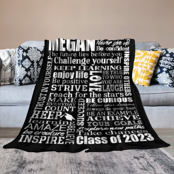 Dream Big Graduation Custom Name Blanket - Lovscape