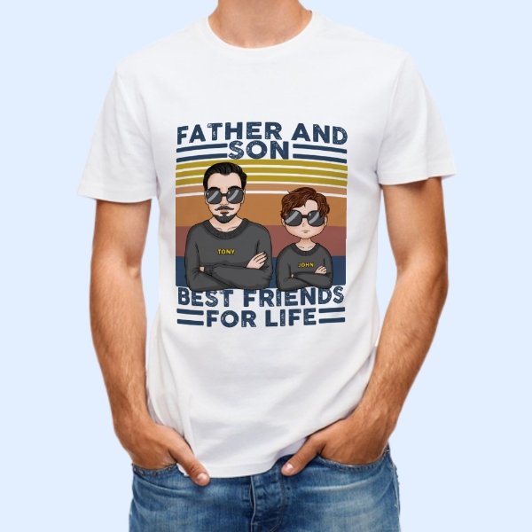 Father And Son And Daughter Best Friends For Life - Personalized Shirt - Father's Day Gift For Dad, Father, Grandpa