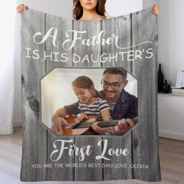 First Memories Photo Blanket - Gift for Dad