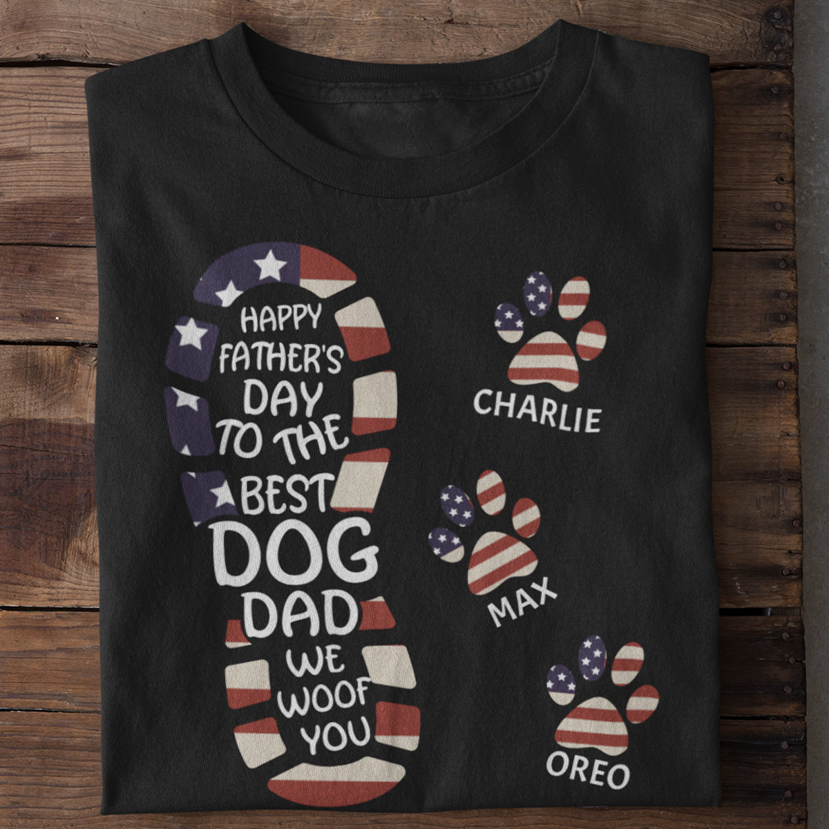 Happy Father's Day To The Best Dog Dad Paw Print - Gift for Dad, Personalized Unisex T-Shirt