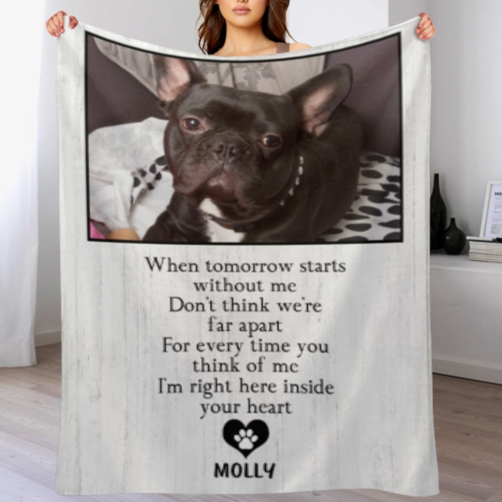 For Every Time You Think Of Me, I'm Right Here Inside Your Heart - Upload Image, Personalized Blanket - Lovscape