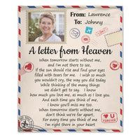 For Every Time You Think Of Me I'm Right There In Your Heart - Memorial Personalized Custom Blanket - Upload Image, Sympathy Gift, Christmas Gift For Family Members - Lovscape