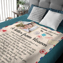 For Every Time You Think Of Me I'm Right There In Your Heart - Memorial Personalized Custom Blanket - Upload Image, Sympathy Gift, Christmas Gift For Family Members - Lovscape